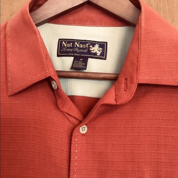 NAT NAST MEN LONG SLV RUST LUX ORIG SILK MED MINT - Picture 3 of 4